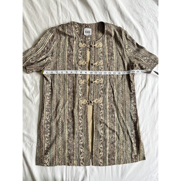 Vintage R&M Richards Karen Kwong Embroidered Hook Closure Shacket Tunic Women 12 - Picture 5 of 10